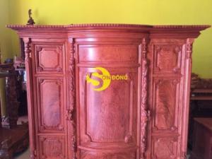 Tủ thờ hương đá trơn bụng phệ 1.53m SD324