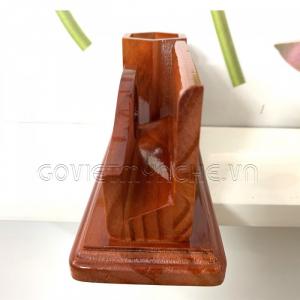 Hộp đựng card visit gỗ để bàn làm việc - Màu gỗ thông đỏ