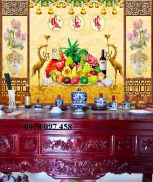 Tranh gạch phòng thờ - tranh gạch men