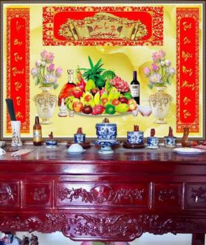 Gạch tranh 3D - tranh phòng thờ
