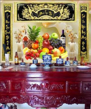 Tranh gạch men - tranh gạch phòng thờ