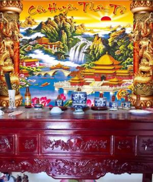 Tranh 3D - tranh gạch men phòng thờ