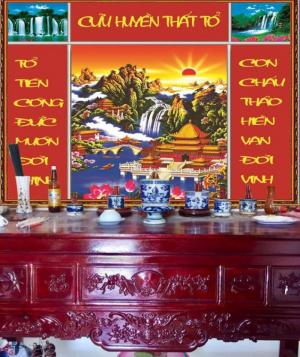 Gạch men 3D cao cấp phòng thờ