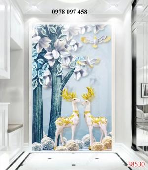 Tranh gạch 3D - tranh khổ dọc cao câp