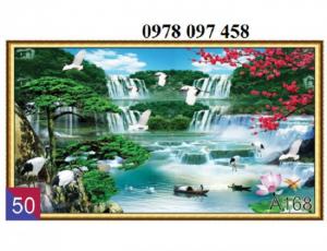 Tranh gạch 3D - tranh non nước hữu tình