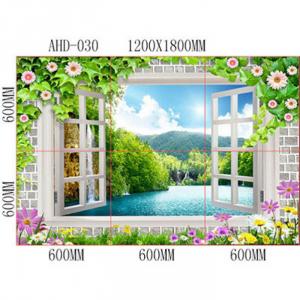 Tranh 3D - tranh gạch men cửa sổ