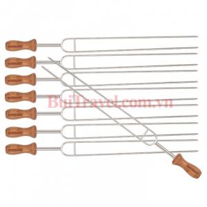 Xiên nướng inox 8 món cao cấp chữ U dài 35cm tiện lợi đa năng (có túi đựng)