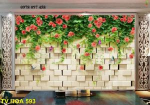 Tranh gạch 3d - tranh vườn hoa