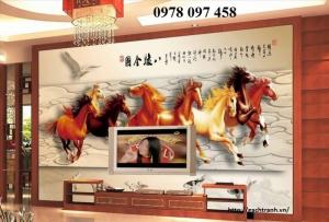 Tranh gạch - tranh ngựa phong thủy