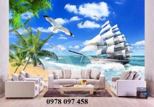 Tranh gạch - tranh thuyền buồm 3D