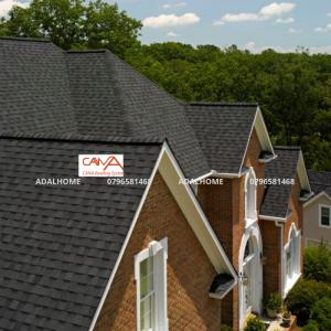 Ngói bitum phủ đá CANA - kiểu dáng đa tầng - màu sắc: Stone Gray
+ Là dòng ngói 2 lớp duy nhất, dày gấp đôi, ngói bitum phủ đá CANA kiểu dáng đa tầng phù hợp với mọi kiến trúc.
+ Ngói lợp nhẹ, có thể uốn dẻo nên những mái khó với ngói truyền thống trước đây như mái vòm, mái cầu,... giờ đây với ngói bitum CANA là chuyện đơn giản.