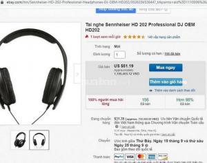 Tai nghe Sennheiser HD 202 Tai nghe chụp chuyên nghiệp DJ-Thanh Lý