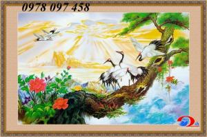 Tranh dán tường - tranh gạch chim công