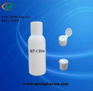 Chai nhựa nắp bật 100ml với thiết kế sang trọng.
khuy nắp: 25 mm