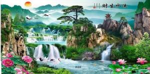 Gạch tranh 3d cảnh sông núi - SN67