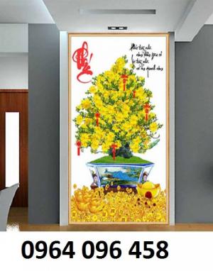Tranh 3d cây mai - gạch tranh cây mai 3d - DK64