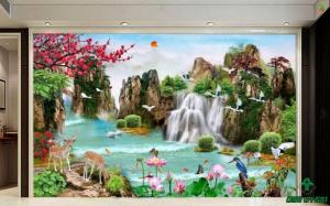 Mẫu tranh dán tường 3d cảnh thiên nhiên - DK89