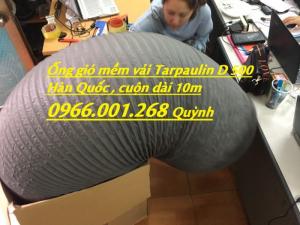 Phân phối ống gió mềm vải chịu nhiệt Tarpaulin,Fiber,Simili phi 100,phi 125,p