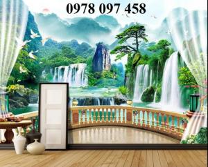 Tranh thiên nhiên xanh- tranh gạch