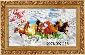 Tranh bát mã - tranh gạch men 3D