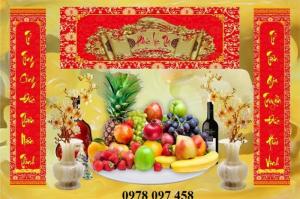 Phòng thờ gia tiên - tranh gạch