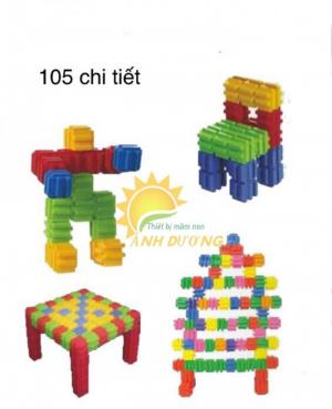 Đồ chơi lắp ghép gồm nhiều chi tiết lớn cho bé mầm non