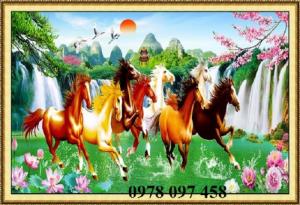 Tranh bát mã- tranh gạch men