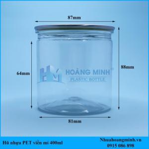 Hũ nắp nhôm xé 400ml đựng các loại hạt khô