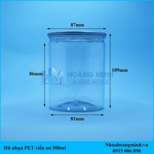 Hũ viền mí 500ml đựng hạt sấy khô: macca, hạt dẻ, hạt điều, hạt hạnh nhân
