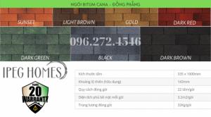 Ngói bitum phủ đá CANA Đồng Phẳng số 1 Hàn Quốc