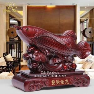 Tượng Cá Rồng Phong Thuỷ Màu Cánh Gián