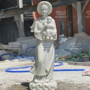 Tượng Đức Mẹ Ban Ơn Đá Cẩm Thạch Trắng