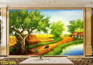 Tranh phong cảnh - tranh gạch quê hương