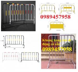 Hàng rào di động mạ kẽm, Hàng rào chắn sơn mầu 1x2m, 1,5mx2m 1,2mx2,5m