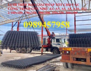 Lưới thép chống thấm phi 4 ô 200x200, D4 ô 250x250, Thép D6 200x200 có sẵn