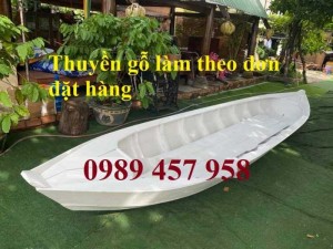 Thuyền gỗ trang trí nhà hàng, Thuyền gỗ bày hải sản, Thuyền chụp ảnh 3m