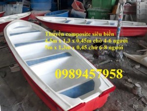 Thuyền composite siêu bền, Thuyền chống chìm, Thuyền chèo tay 3-4 người