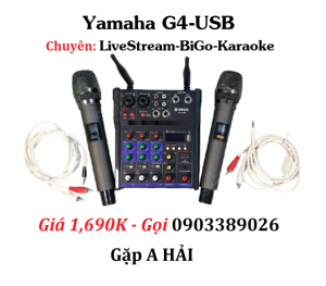 Mixer+Micro không dây Yamaha G4-USB chuyên Livestream, Karaoke