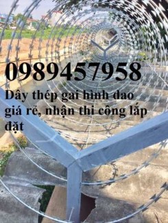 Dây thép gai chống trộm, dây kẽm gai hình tròn đường kính 35cm, 45cm, 60cm và 80cm
