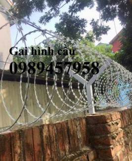 Dây thép gai chống trộm, dây kẽm gai hình tròn đường kính 35cm, 45cm, 60cm và 80cm