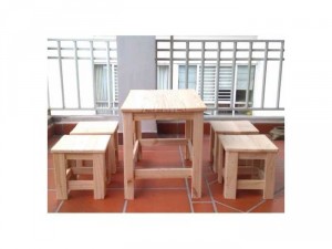 Bộ bàn ghế gỗ cafe vỉa hè giá rẻ