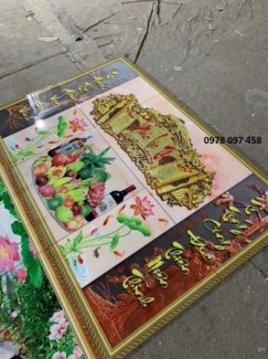 Tranh gạch trang trí phòng thờ gia tiên