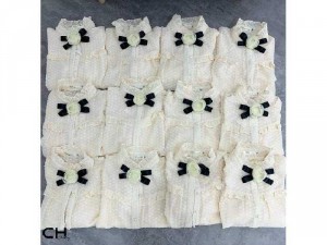 Áo kiểu nữ chấm bi nơ cổ tay dài phồng S