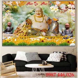 Gạch tranh thần tài, tranh ốp tường Phật Di lặc