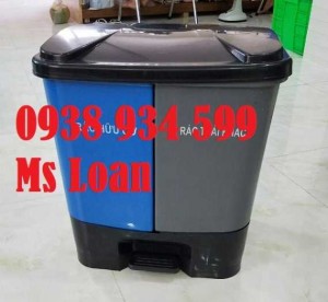 Thùng rác đạp chân 2 ngăn 40 lít giá rẻ