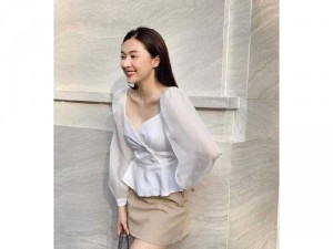 Áo kiểu nữ tơ tay dài phồng có 3 màu SC