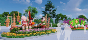 Trang trí decor tiểu cảnh tết, tiểu cảnh năm mới bằng tre