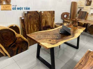 Bàn làm việc tuyệt đẹp gỗ me tây nguyên tấm