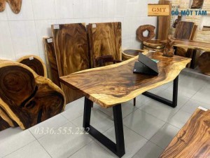 Bàn làm việc tuyệt đẹp gỗ me tây nguyên tấm