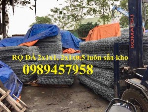 Rọ đá mạ kẽm nhúng nóng 2x1x0,3, 2x1x0,5m, Rọ đá bọc nhựa 1x1x0,5, 1x1x1